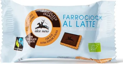 Produktbild von Alce Nero  Dinkelkekse mit Milchschokolade 28 g, Keks, Schokolade, 28 g, Rechteck, 477 kcal, 2001 kJ
