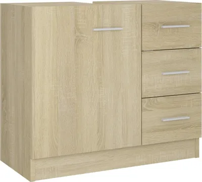 Image de vidaXL Armoire sous lavabo chêne Sonoma 63x30x54 cm Bois composite