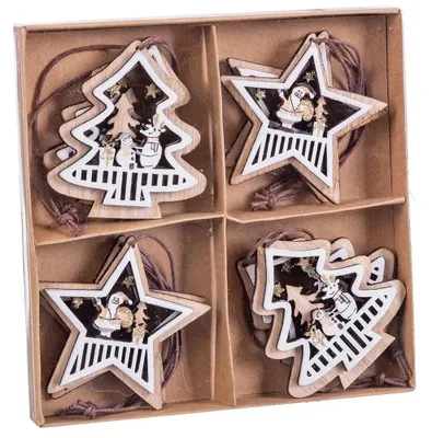 Holz-Kleiderbügel, Set mit 8 Stück, 6 cm