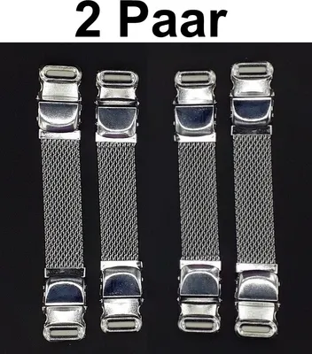 Produktbild von 2 Paar ÄRMELHALTER silber Blusenhalter Blusenraffer Ärmelraffer Shirthalter