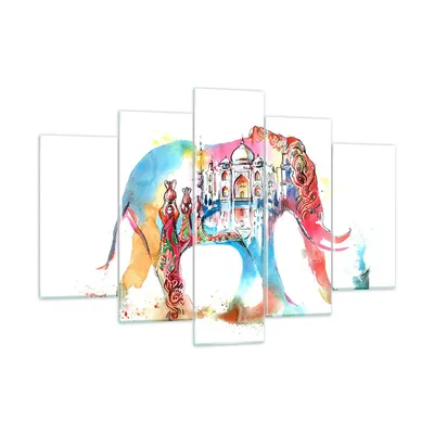 Produktbild von Bilder auf glas - Elefant Indien ethnisch Kultur - 150x100cm - Glasbilder - Wandbilder - Kunstdruck - zum Aufhängen bereit - Wanddekoration aus Glas - Glas Bilder - Wandbild auf Glas - GEA150x100-3037