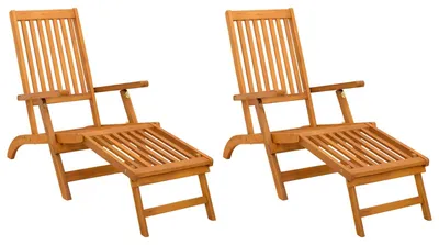 Image de vidaXL Chaise longue réglable et pliable, lot de 2, 55 x 146 x 91 cm