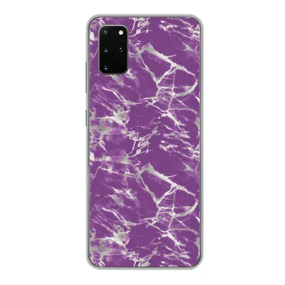 Produktbild von MuchoWow® Handyhülle Schutzhülle Hülle für Samsung Galaxy S20 Plus Violett - Weiß - Marmor - Muster Silikon Softcase Handy Hülle - Hartschale