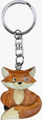 Produktbild von Schlüsselanhänger aus Holz - Fuchs sitzend