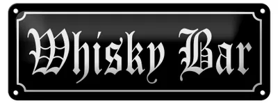 Produktbild von Blechschild Hinweis 27x10cm Whisky Bar Kneipe Dekoration