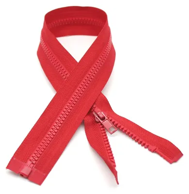 Teilbarer Reißverschluss, 10er-Pack, 40 cm, Größe 5, rot, für Jacken