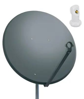 Zdjęcie produktu dla Antena satelitarna Premiumx, 100 cm, stalowa, antracytowa, pojedynczy konwerter LNB