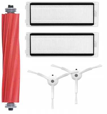 Produktbild von Zubehörset für Roborock Q Revo - 5 Teile - Hauptbürste, 2 weiße Seitenbürsten - 2 HEPA-Filter