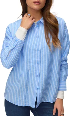 Produktbild von Vero Moda Damen Bluse Kaja gestreift Regular Fit mit Knopfverschluss an den Ärmeln