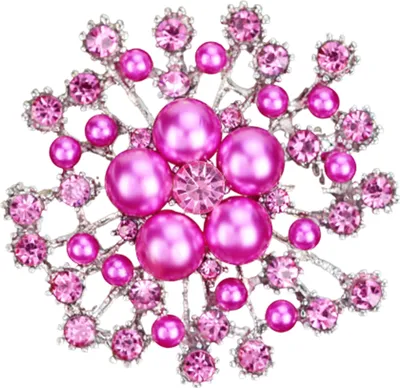 Produktbild von Damen-Brosche mit Schneeflocken-Kunstperlen-Strass-Dekor, Anstecknadel, Corsage, modisches Geschenk-Rosenrot
