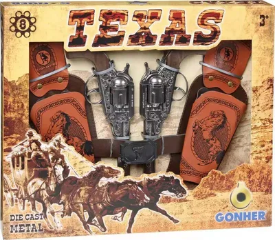 Imagen del producto de Conjunto de vaquero: 2 revólveres con fundas - Gonher