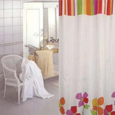 Obrázek produktu pro Textilní sprchový závěs bílé barvy 240 x 180 včetně kroužků