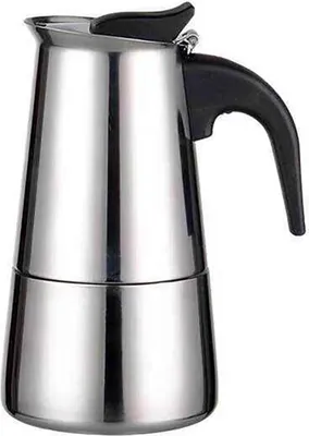 Produktbild von Espressokocher - Mokkakanne - 200 ml - Edelstahl - Für Herd - Zuhause & Büro - Hellgrau
