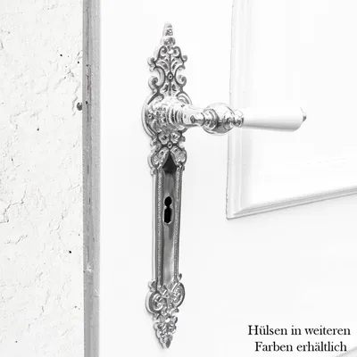 Produktbild von Drückergarnitur für Zimmertüren -Porzellangriff | BB72 | Nickel glanz
