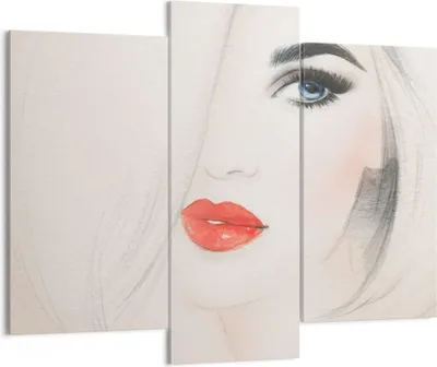 Produktbild von Bild auf Leinwand - Leinwandbild - Frau Gesicht Lippen - 130x100cm - Wand Bild - Wanddeko - Leinwanddruck - Bilder - Kunstdruck - Wanddekoration - Leinwand bilder - Wandkunst - CB130x100-3860