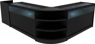 Immagine prodotto di Set di banchi espositivi a LED Sagittarius, modello LM60 + B1500 (2 pezzi) + TB60 – Colore nero