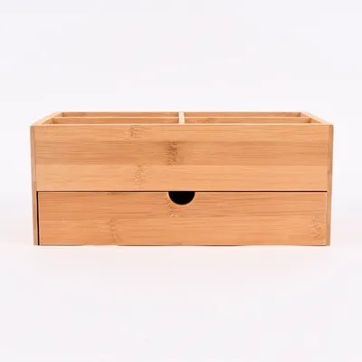 Produktbild von Aufbewahrungsbox mit Schublade aus Bambus 27x15x11cm