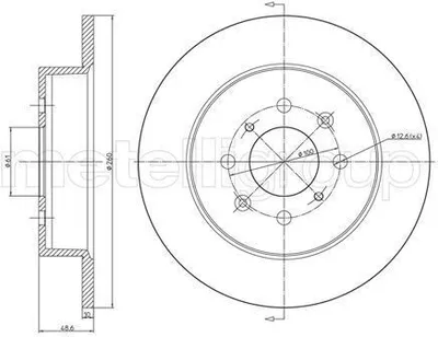 Produktbild von 2x METELLI Bremsscheibe 23-0579C für HONDA CIVIC VII Hatchback (EU EP EV)