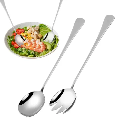 Salatbesteck-Set Edelstahl 28 cm, 2-teilig, lang, silber