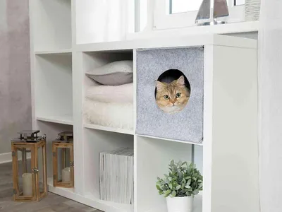 Produktbild von TRIXIE Höhle Anton, Haustierhöhle, Drinnen, Katze, Grau, Quadratisch, Einfarbig