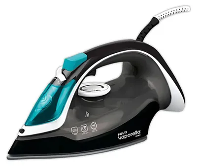 Produktbild von Polti PLEU0277, Trocken- & Dampfbügeleisen, Keramik-Bügelsohle, 1,9 m, 180 g/min, Schwarz, Blau, Grau, Weiß, 30 g/min