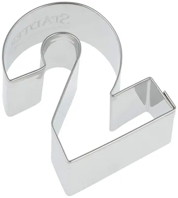 Produktbild von Städter Ausstecher Zahl 2, Ausstechform, Plätzchenform, Keks, Plätzchen, Edelstahl, 6.5 cm, 113220