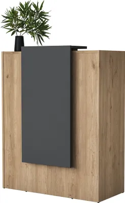 Immagine prodotto di Skye Decor, MA101 - 3859, tavolo da reception, noce, pannello truciolare rivestito al 100% in melamina di classe E1, 90 x 40 x 110 cm