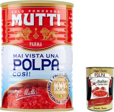 Produktbild von 24x Mutti polpa di Pomodoro Tomato Pulp Tomato Sauce 100% Italian 400 + Italian Gourmet polpa 400g