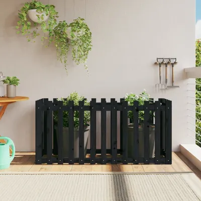 Image de Maison Exclusive - Potager surélevé design lattes noir 150x50x70 cm bois massif pin