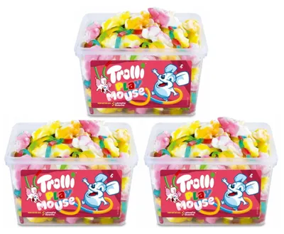 Image de Bonbons gélifiés Playmouse, 3 x 75 pièces, 3,6 kg - Trolli
