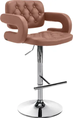 Produktbild von CLP Barhocker Dublin Kunstleder höhenverstellbar und drehbar cognac Gestell Farbe chrom