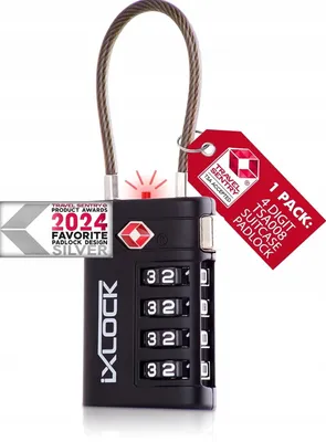 Produktbild von TSA Zahlenschloss für Gepäck, Stahl, Schwarz, für Reisen