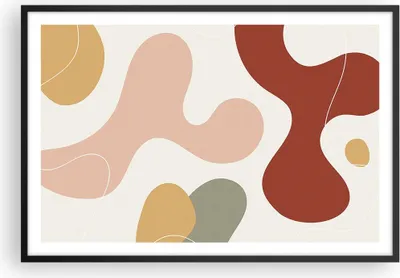 Produktbild von Gerahmtes Poster - Schwarzer Rahmen - Abstraktion Flecken Modern - 91,5x61 cm - Wand Bild - Wanddeko - Wandbilder - Kunstposter - Wandposter - Bilderrahmen - Bilder - Kunstdruck - P2BAA91x61-4439