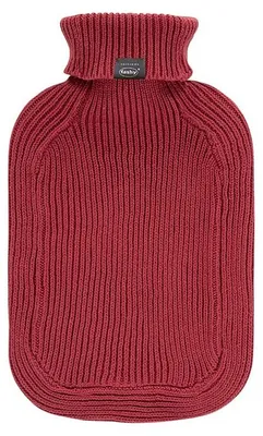 Produktbild von Fashy Wärmflasche mit Strickbezug rostrot 2 L