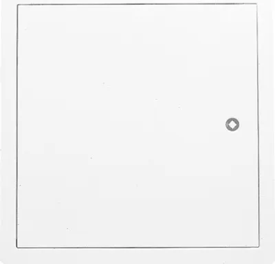 Produktbild von Revisionstür Softline Stahlblech verzinkt weiß RAL 9016 mit versenktem 4-Kantverschluss und 4-teiliger Rahmen 600 mm x 600 mm