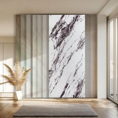 Produktbild von HEXIM Marmorplatten Optik 3 Stück 280x122 cm SPC Kunststoff Innen & Außenbereich Granit Steinoptik - Duschrückwand Küchenrückwand Spritzschutz Designpaneel (10,25 m² 2006) A-Serie
