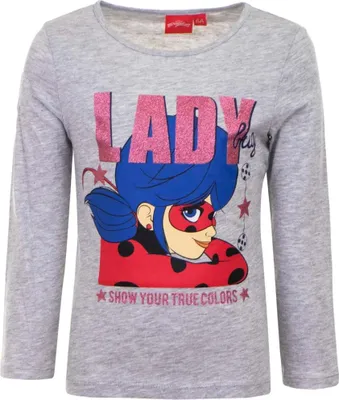 Produktbild von Miraculous Ladybug Kinder Langarmshirt – Grau / 104