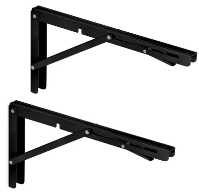 Produktbild von SOTECH Schwerlast-Klappkonsole 350 x 175 mm schwarz – Tragkraft 150 kg (1 Paar)