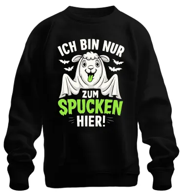 Obrázek produktu pro Jsem tu jen proto, abych plival halloweenskou lamu s nápisem Trick or treat uni mikina svetr, černá, XXL