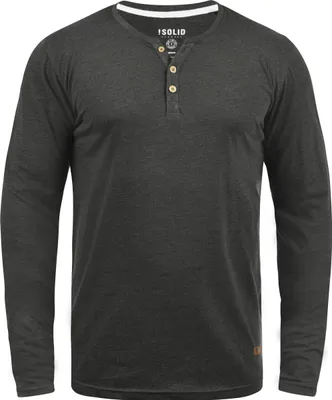 Produktbild von Solid SDVolko Herren Longsleeve Langarmshirt Shirt mit Grandad-Ausschnitt Baumwollmischung Regular fit
