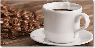 Produktbild von Tulup Glas-Bild -140x70- Wandkunst Dekorative Wand für Küche & Wohnzimmer - Essen & Getränke - Tasse Kaffee - Braun