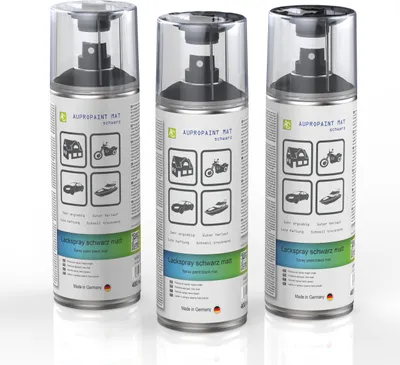 Produktbild von 3x AUPROTEC Lackspray Schwarz matt AUPROPAINT Sprühlack 400ml