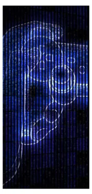 Produktbild von Akustikpaneele mit Digitaldruck Control02 19 x 1133 x 2400 mm Konsole Gaming Controller MDF PET-Fasern Wandpaneele Schwarz Blau 2 Einzelplatten