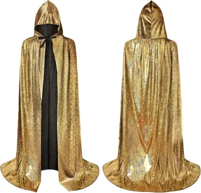 Obrázok produktu pre Trblietavý plášť s kapucňou, Dlhý plášť pre dospelých, Slávnostný, na Halloween