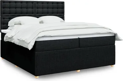 Produktbild von vidaXL Boxspringbett mit Matratze Schwarz 200x200 cm Stoff