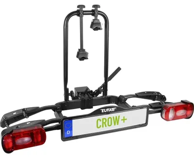 Image de EUFAB 11582, porte-vélos Crow Plus extensible, noir