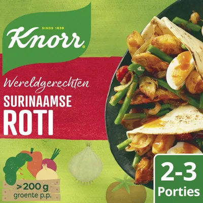 Produktbild von Knorr Wereldgerechten Surinaamse Roti 233g – Würzige Fertigmischung, schnell & lecker