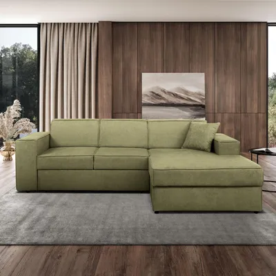 Produktbild von Ecksofa mit Schlaffunktion PEDRO L, Stoff: Velo629, Ottomane: rechts
