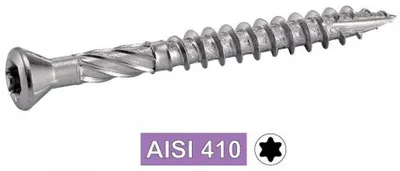 Image de 100 Vis pour Terrasse Tête Fraisée Réduite Six Lobes 5 x 100 mm - Inox A2 - D-Work