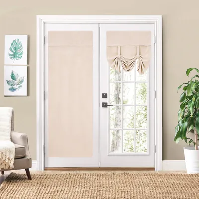 Verdunkelungs-Vorhang für Terrassentür, 66x173 cm, Beige, ohne Bohren